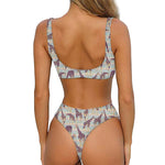 Aztec Giraffe Pattern Print Front Bow Tie Bikini