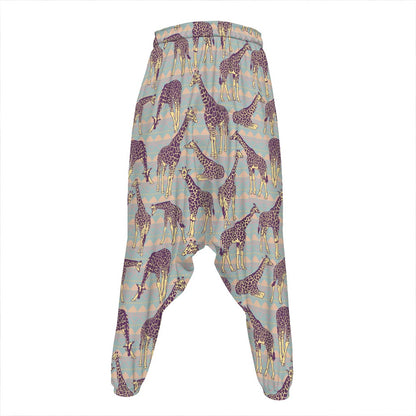 Aztec Giraffe Pattern Print Hammer Pants