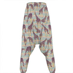 Aztec Giraffe Pattern Print Hammer Pants