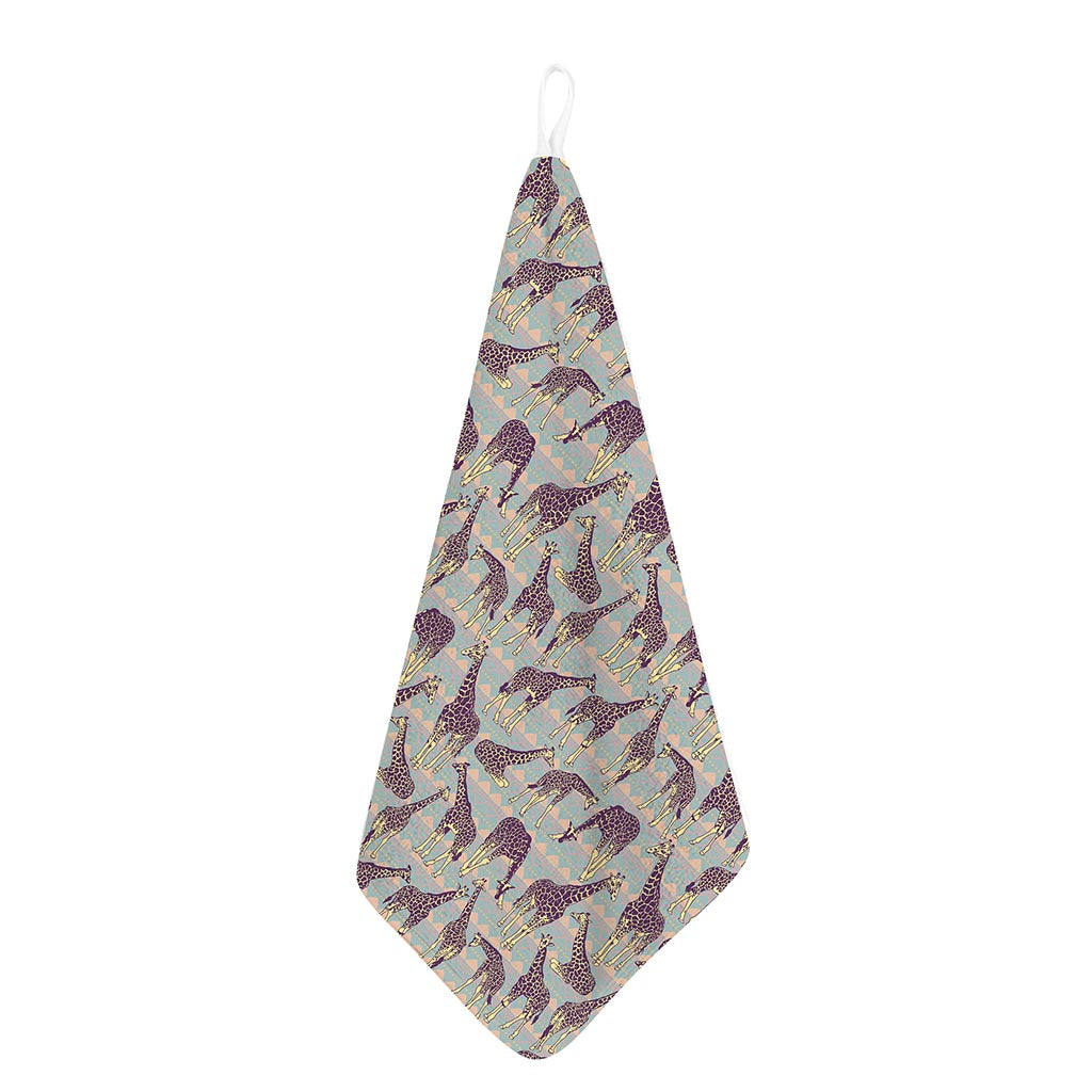 Aztec Giraffe Pattern Print Hand Towel