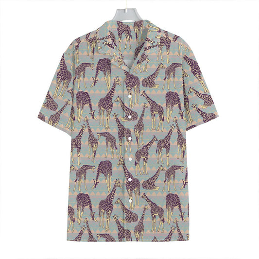 Aztec Giraffe Pattern Print Hawaiian Shirt