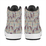 Aztec Giraffe Pattern Print High Top Leather Sneakers