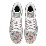 Aztec Giraffe Pattern Print High Top Leather Sneakers