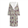 Aztec Giraffe Pattern Print Hooded Bathrobe