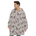 Aztec Giraffe Pattern Print Hoodie Blanket
