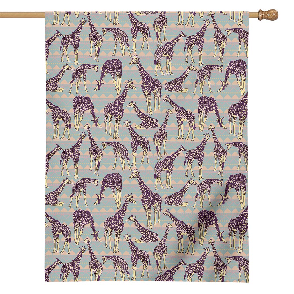 Aztec Giraffe Pattern Print House Flag