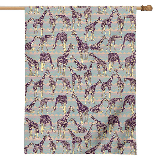 Aztec Giraffe Pattern Print House Flag