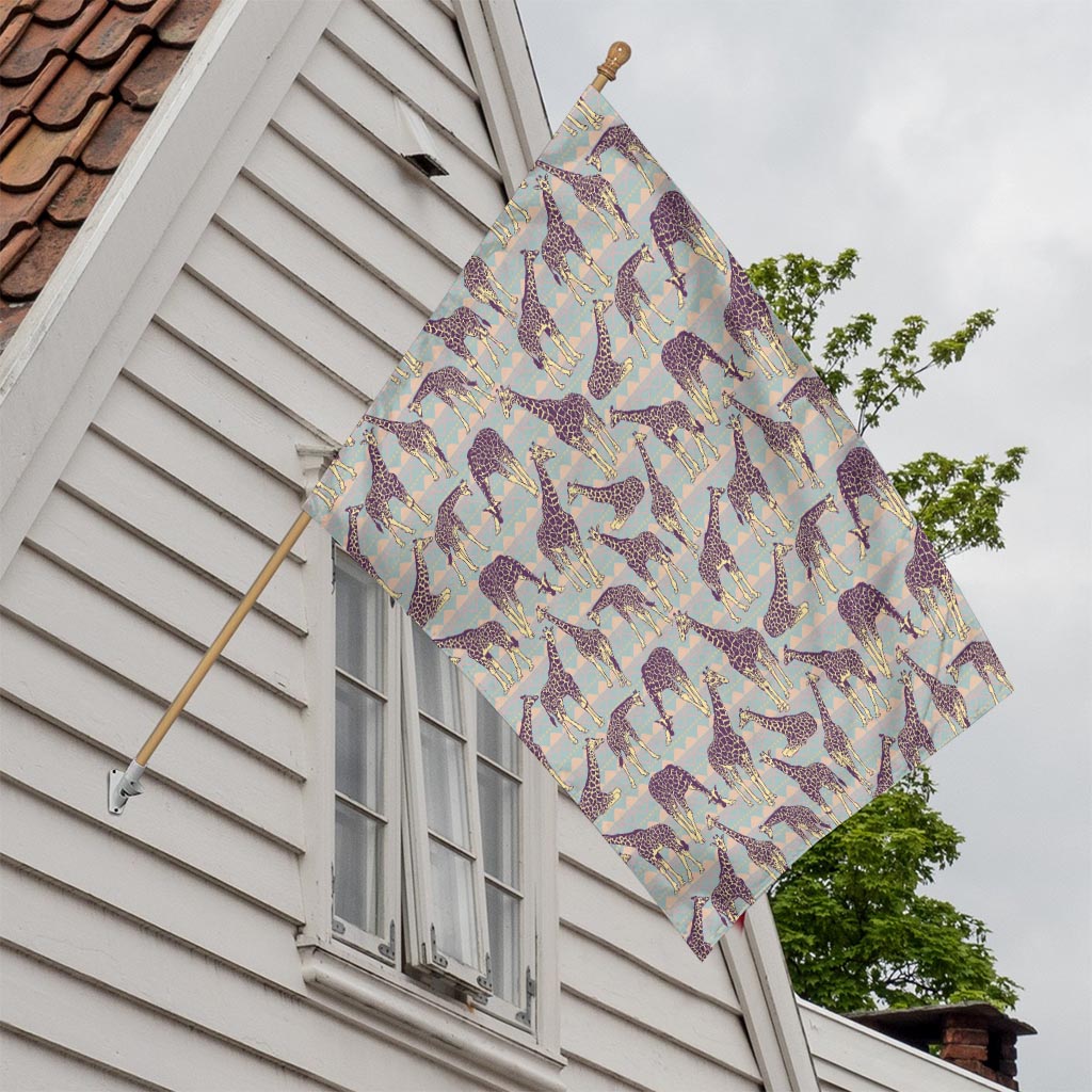 Aztec Giraffe Pattern Print House Flag