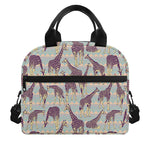 Aztec Giraffe Pattern Print Insulated Lunch Bag