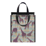 Aztec Giraffe Pattern Print Insulated Lunch Tote