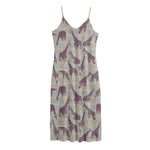 Aztec Giraffe Pattern Print Jersey Midi Cami Dress
