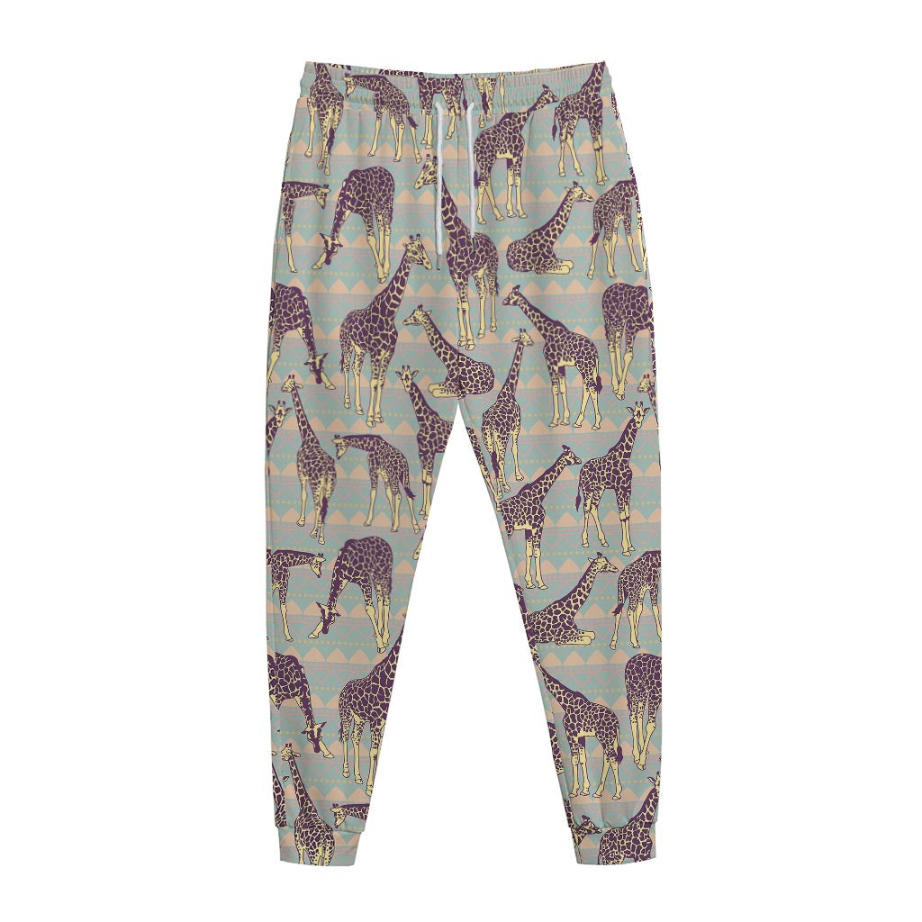 Aztec Giraffe Pattern Print Jogger Pants