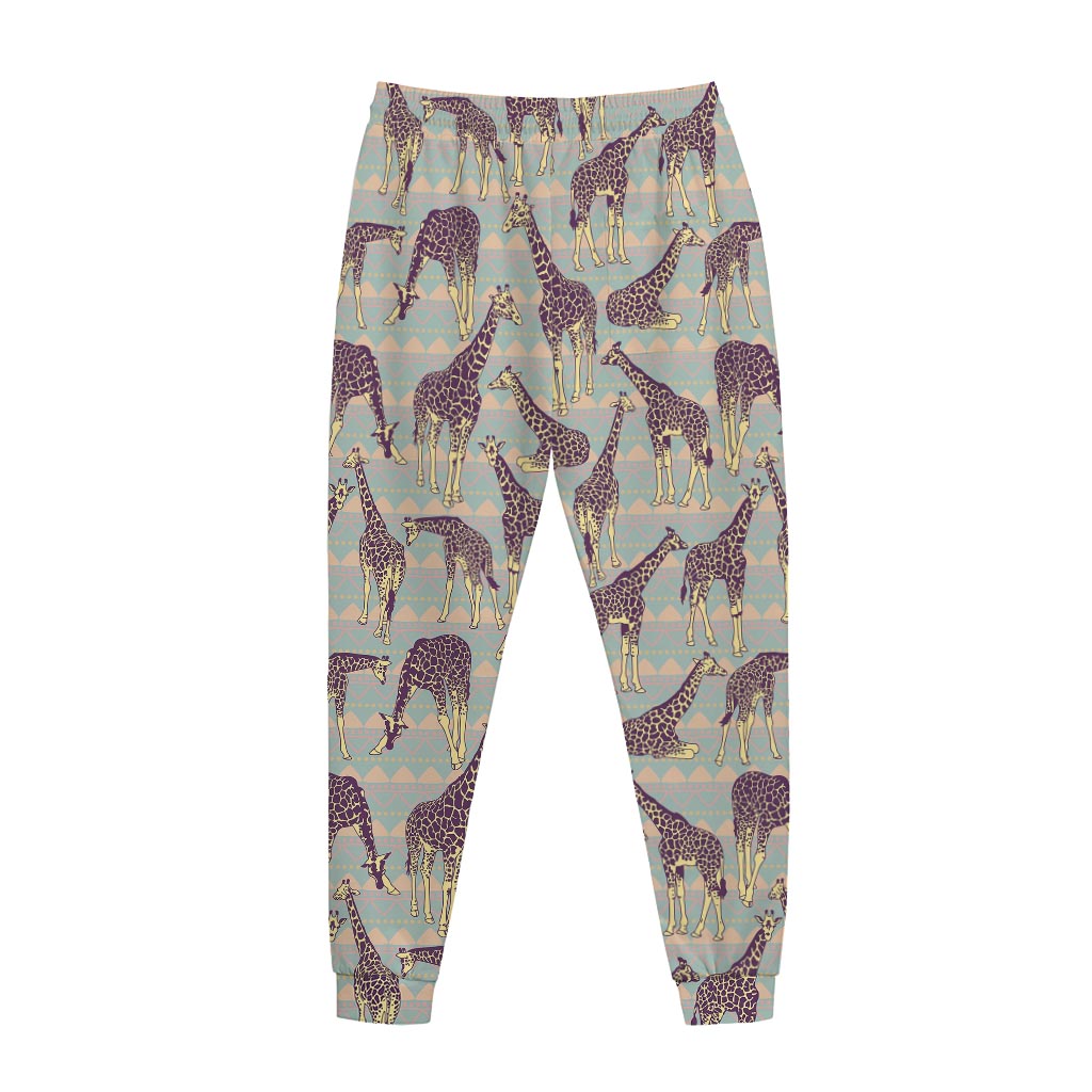 Aztec Giraffe Pattern Print Jogger Pants