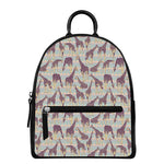 Aztec Giraffe Pattern Print Leather Backpack