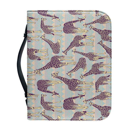 Aztec Giraffe Pattern Print Leather Bible Cover
