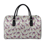 Aztec Giraffe Pattern Print Leather Duffle Bag