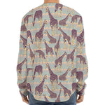 Aztec Giraffe Pattern Print Long Sleeve Baseball Jersey