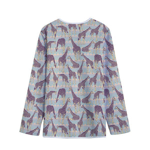 Aztec Giraffe Pattern Print Long Sleeve Short Coat