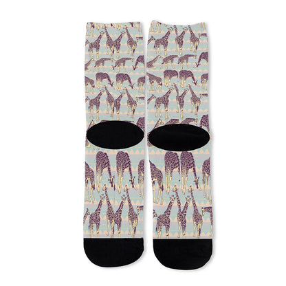 Aztec Giraffe Pattern Print Long Socks