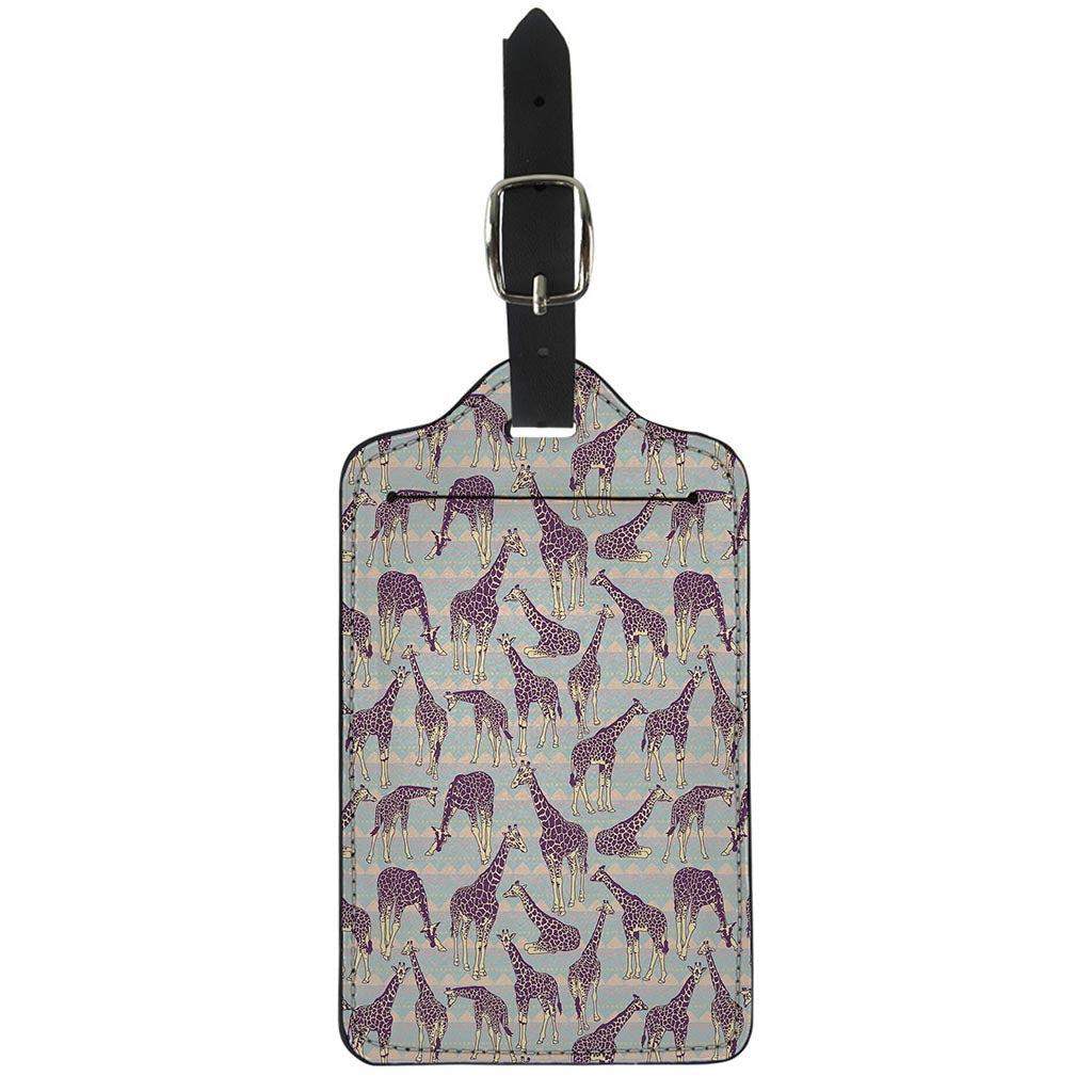 Aztec Giraffe Pattern Print Luggage Tag