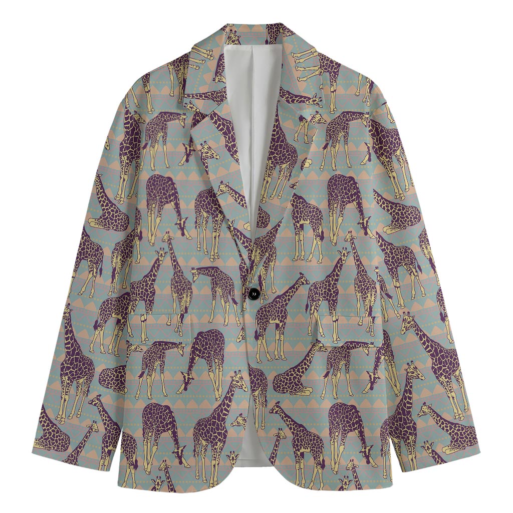 Aztec Giraffe Pattern Print Men's Blazer