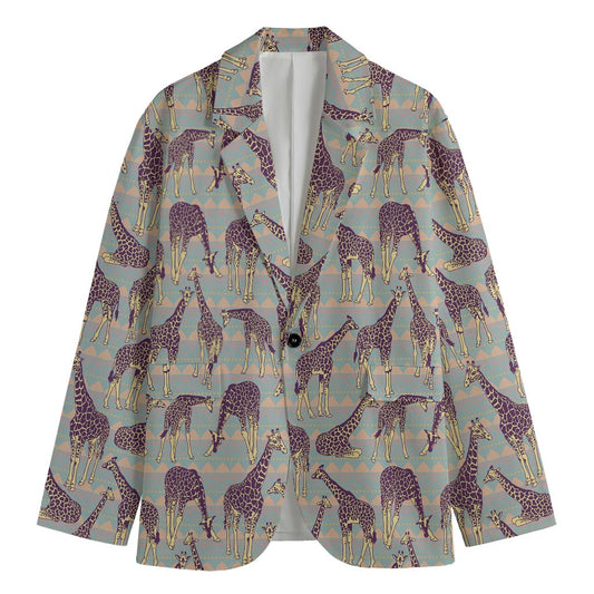 Aztec Giraffe Pattern Print Men's Blazer
