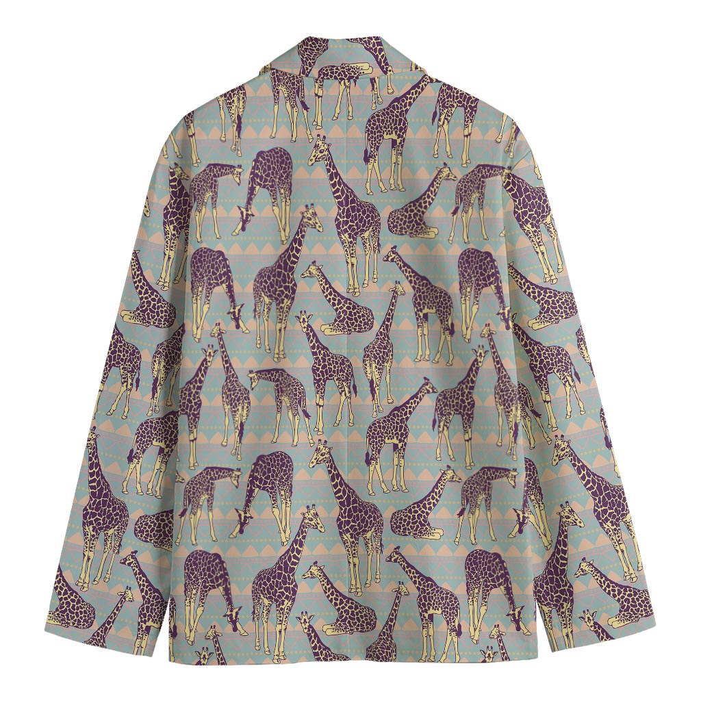 Aztec Giraffe Pattern Print Men's Blazer