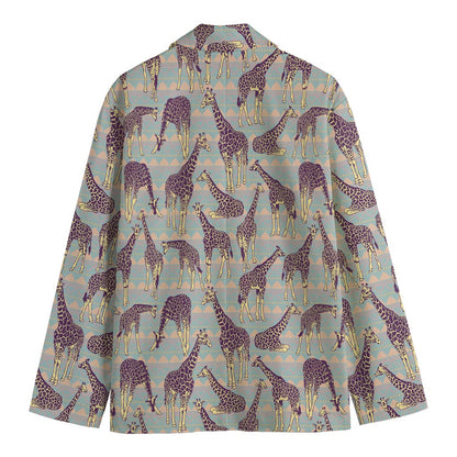 Aztec Giraffe Pattern Print Men's Blazer