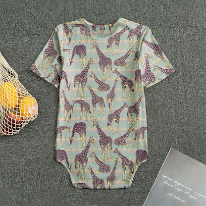 Aztec Giraffe Pattern Print Men's Bodysuit