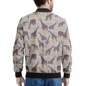 Aztec Giraffe Pattern Print Men's Bomber Jacket