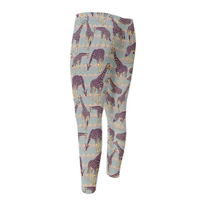 Aztec Giraffe Pattern Print Men's Compression Pants