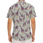Aztec Giraffe Pattern Print Men's Deep V-Neck Shirt