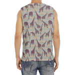 Aztec Giraffe Pattern Print Men's Fitness Tank Top