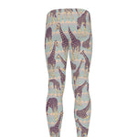 Aztec Giraffe Pattern Print Men's leggings
