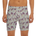 Aztec Giraffe Pattern Print Men's Long Boxer Briefs