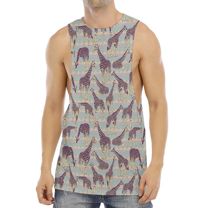 Aztec Giraffe Pattern Print Men's Muscle Tank Top