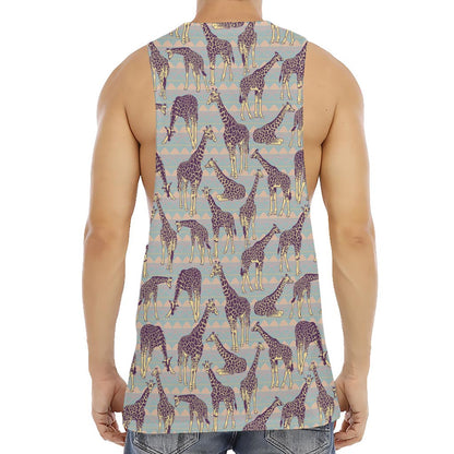 Aztec Giraffe Pattern Print Men's Muscle Tank Top