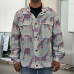 Aztec Giraffe Pattern Print Men's Shirt Jacket