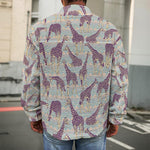 Aztec Giraffe Pattern Print Men's Shirt Jacket