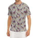 Aztec Giraffe Pattern Print Men's Short Sleeve Rash Guard