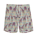 Aztec Giraffe Pattern Print Men's Athletic Shorts
