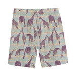 Aztec Giraffe Pattern Print Men's Sports Shorts