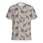 Aztec Giraffe Pattern Print Men's Sports T-Shirt