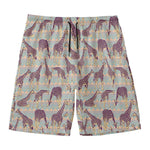 Aztec Giraffe Pattern Print Men's Swim Trunks
