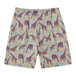 Aztec Giraffe Pattern Print Men's Swim Trunks