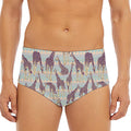 Aztec Giraffe Pattern Print Men's Triangle Swim Briefs