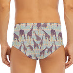 Aztec Giraffe Pattern Print Men's Triangle Swim Briefs