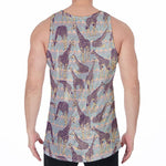 Aztec Giraffe Pattern Print Men's Velvet Tank Top