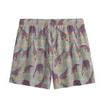 Aztec Giraffe Pattern Print Mesh Shorts