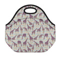 Aztec Giraffe Pattern Print Neoprene Lunch Bag